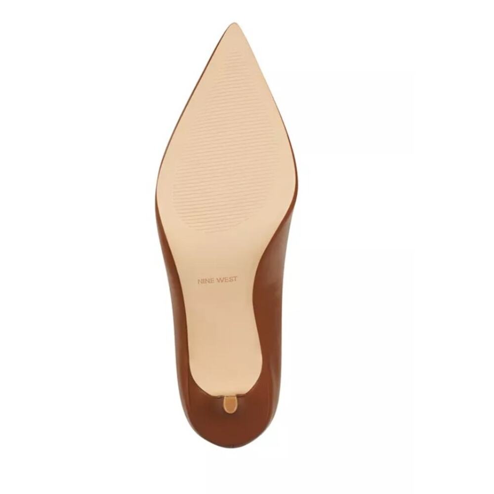 NWT Nine West Arlene Kitten Heel Pointy Toe Pumps brown sz 9 - Picture 5 of 6